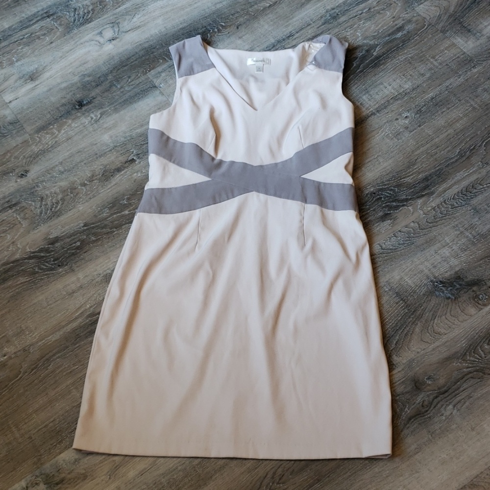 Cream and gray Dress